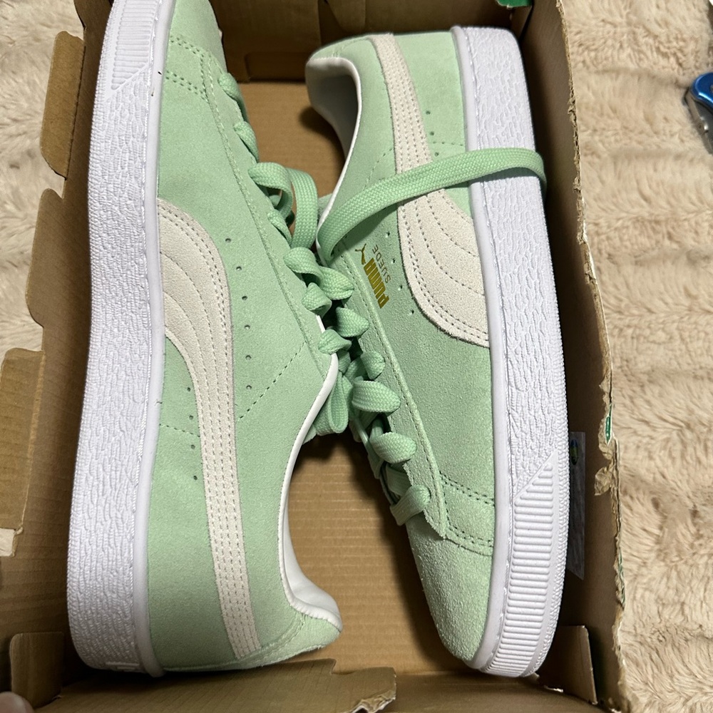 Puma Women's Shoes in Mint Green and White